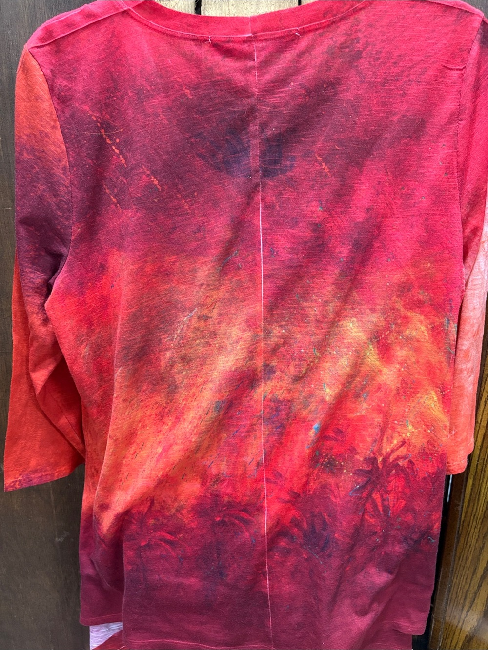 Red Palm Tree Print Tunic Top - Picture 4 of 4